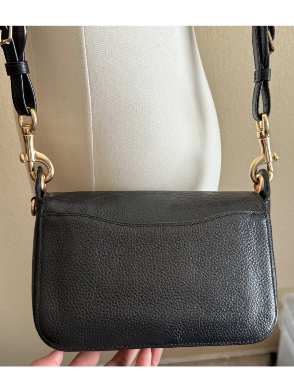 COACH Jess Messenger Bag Small Pebbled Leather Black - Picture 10 of 13